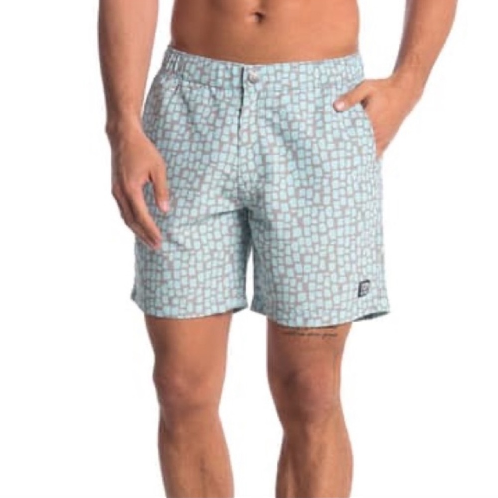 Tom & Teddy Abstract Print Swim Trunks